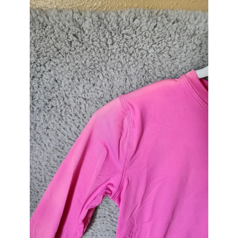 Vineyard Vines Rash Guard Kids Size M 10-12 Pink Long Sleeve Whale Logo Swim Top